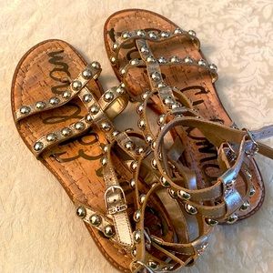 Sam Edelman Gold Studded Gladiator Sandals